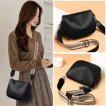 Ženska torbica od meke PU kože, sedlo stil, široka naramenica, crossbody casual-retro stil, 2026 novi model