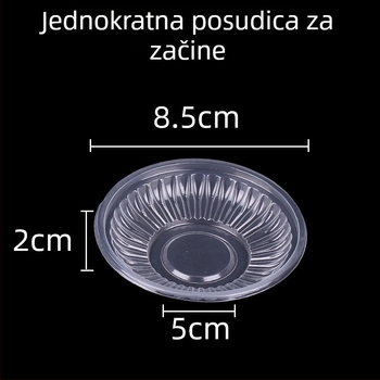Jednokratna plastična posudica za začine od PP, 50 ml, za senf, ulje, ocat i čili umak