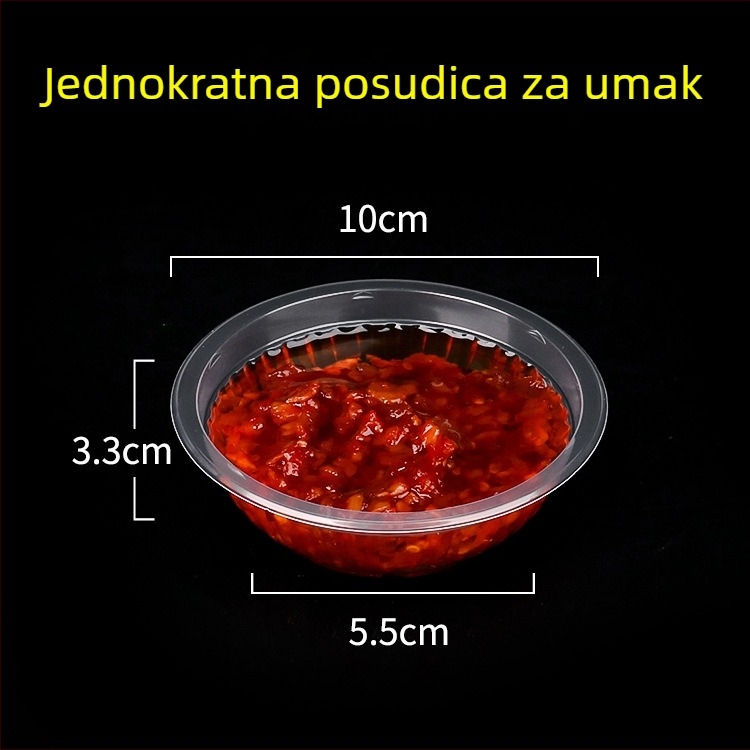 Jednokratna plastična posudica za začine od PP, 50 ml, za senf, ulje, ocat i čili umak