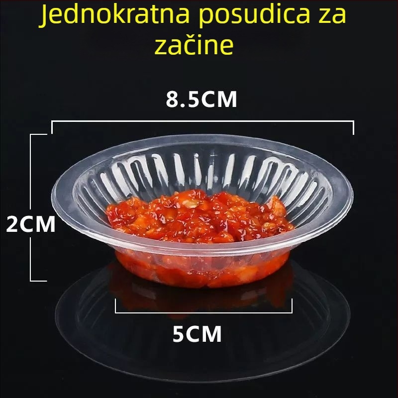 Jednokratna plastična posudica za začine od PP, 50 ml, za senf, ulje, ocat i čili umak