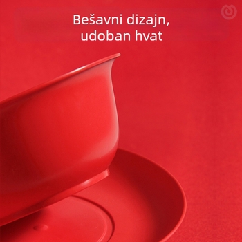 Jednokratni set posuđa za svadbu – crvene zdjele za rižu i slatku juhu, debelog dizajna, za kućnu upotrebu