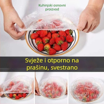 Deblji i veći poklopac za očuvanje svježine s elastičnim otvorom, plastika visoke kvalitete, za kuhinju i hladnjak, pogodan za ostatke u zdjelama i tanjurima