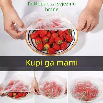 Deblji i veći poklopac za očuvanje svježine s elastičnim otvorom, plastika visoke kvalitete, za kuhinju i hladnjak, pogodan za ostatke u zdjelama i tanjurima