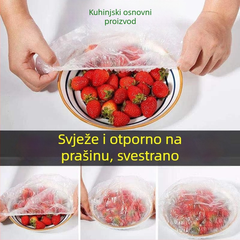 Deblji i veći poklopac za očuvanje svježine s elastičnim otvorom, plastika visoke kvalitete, za kuhinju i hladnjak, pogodan za ostatke u zdjelama i tanjurima
