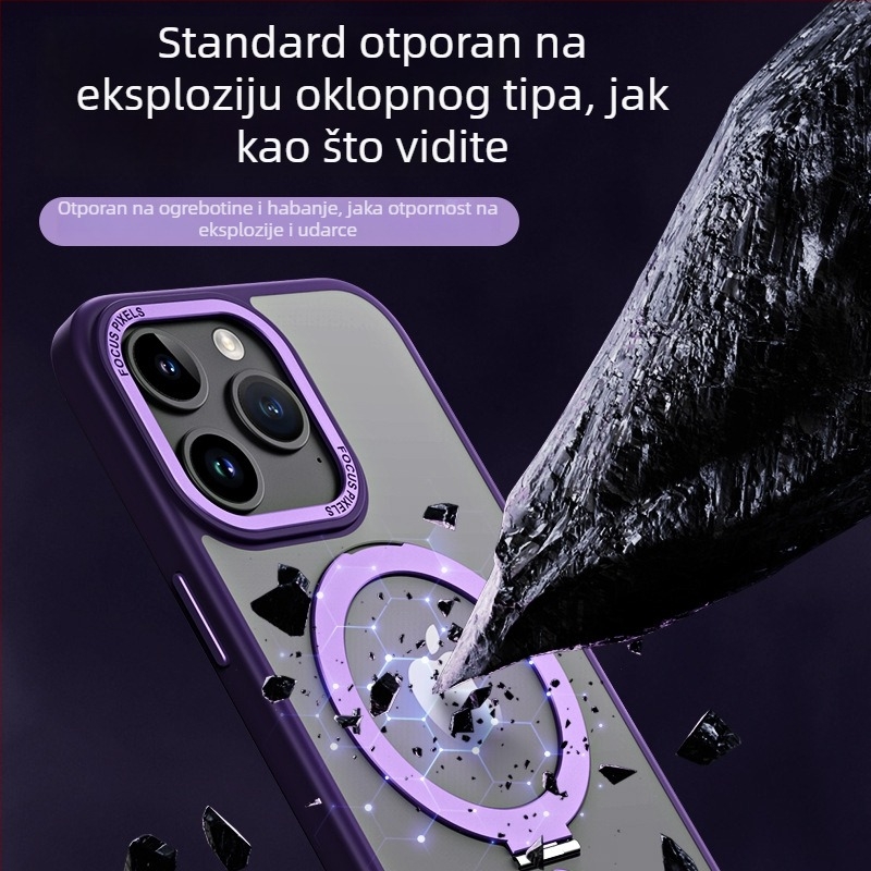 TPU zaštitno kućište za iPhone s magnetskim stalkom i nevidljivom podrškom, prozirna oslonac, prilagodljivo