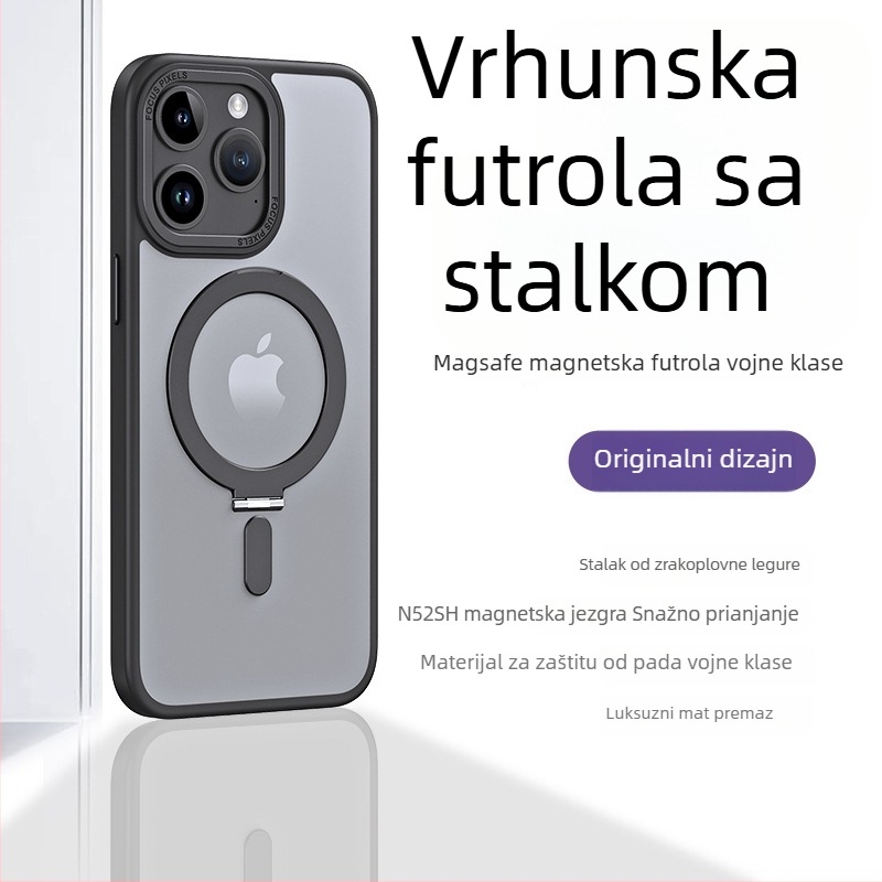 TPU zaštitno kućište za iPhone s magnetskim stalkom i nevidljivom podrškom, prozirna oslonac, prilagodljivo