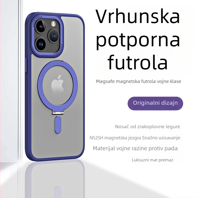 TPU zaštitno kućište za iPhone s magnetskim stalkom i nevidljivom podrškom, prozirna oslonac, prilagodljivo