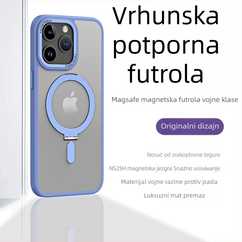 TPU zaštitno kućište za iPhone s magnetskim stalkom i nevidljivom podrškom, prozirna oslonac, prilagodljivo