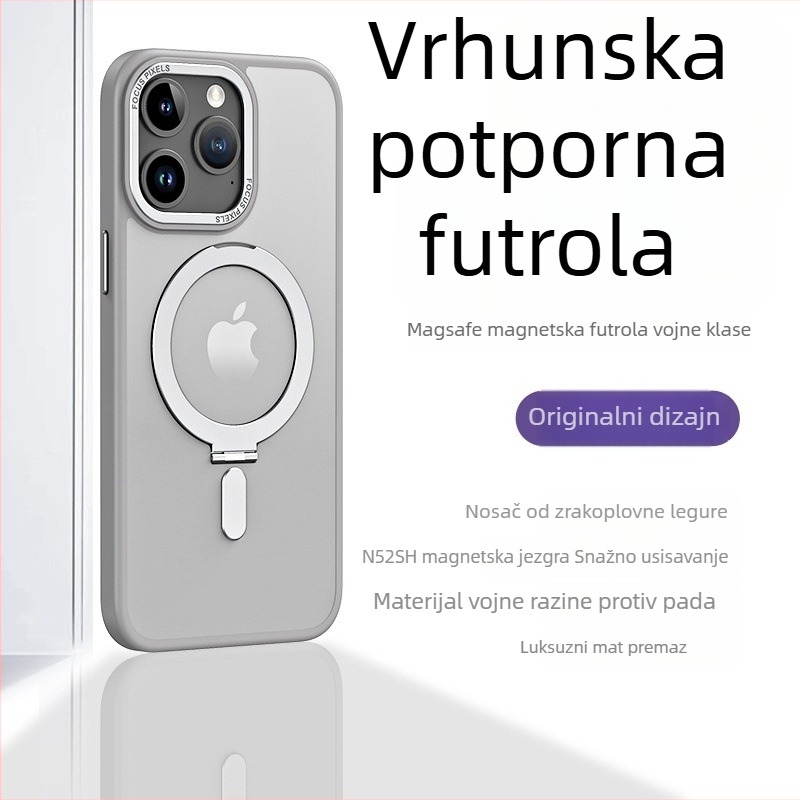 TPU zaštitno kućište za iPhone s magnetskim stalkom i nevidljivom podrškom, prozirna oslonac, prilagodljivo