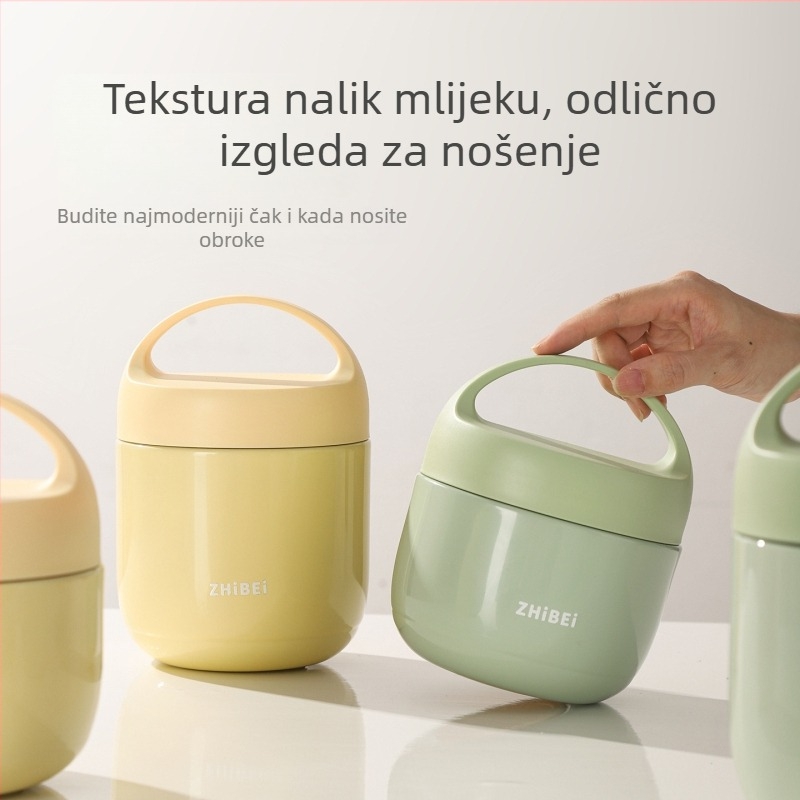 Stilizirani izolirani lonac za ručak s zdjelom od 304 nehrđajućeg čelika za uredske radnike