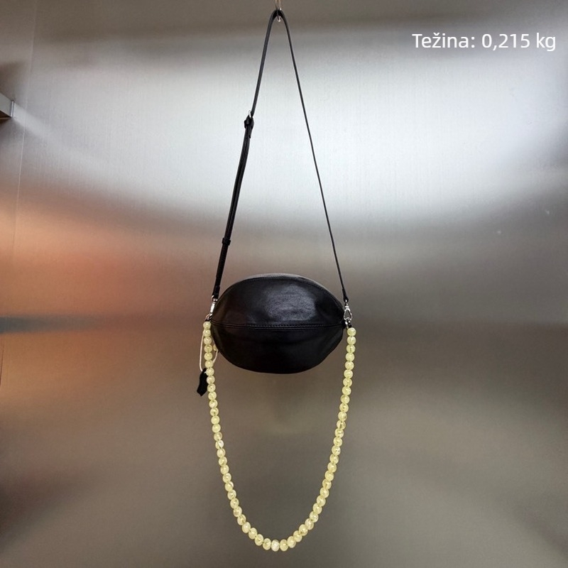 Carredo ženska torba od teleće kože s perlicama, ovalni oblik, mala, preko ramena ili crossbody, 2026 stil