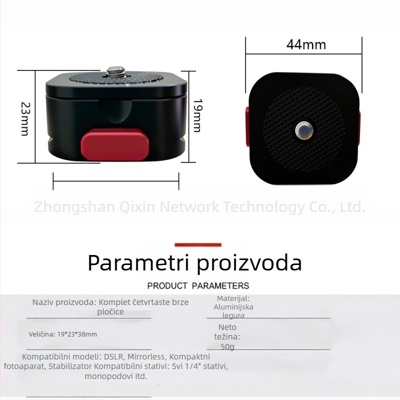 DSLR pločica za brzo oslobađanje i set baze za Arca-Swiss glavu stativa, 38 mm