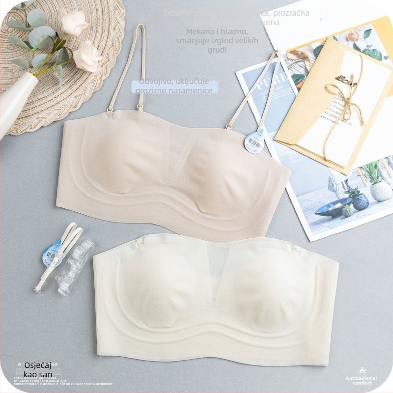 Sutien bez naramenica s nevidljivim učinkom na leđima, ultra-tanke čašice od Ice Silk, odvojive naramenice