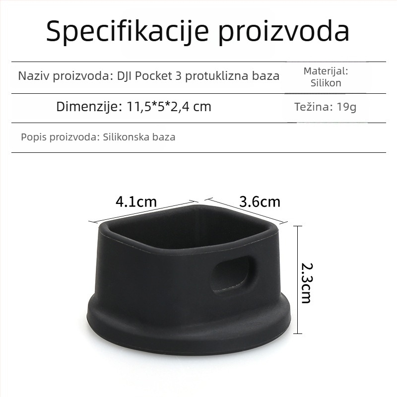 Silikonska fiksna baza za DJI Pocket 4/3, protuklizni prošireni dodatak za Osmo Pocket gimbal