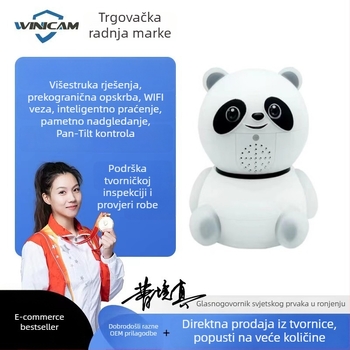 Pametna kućna sigurnosna kamera s pan-tilt funkcijom, daljinsko upravljanje putem mobilnog, 360° panoramski pogled, bežični Wi‑Fi unutarnje praćenje kućnih ljubimaca