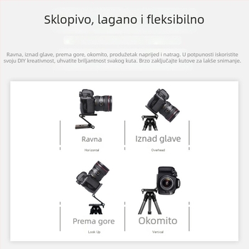Z-tip sklопivi stolni gimball s brzim zaključavanjem za pametne telefone, DSLR kamere i slider za live streaming i snimanje