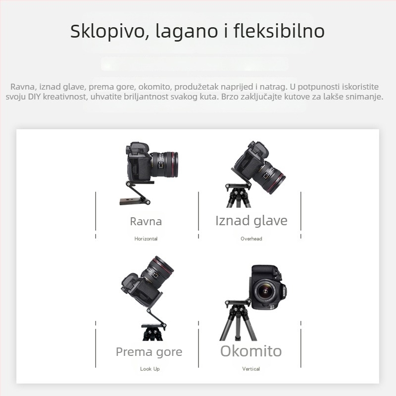Z-tip sklопivi stolni gimball s brzim zaključavanjem za pametne telefone, DSLR kamere i slider za live streaming i snimanje