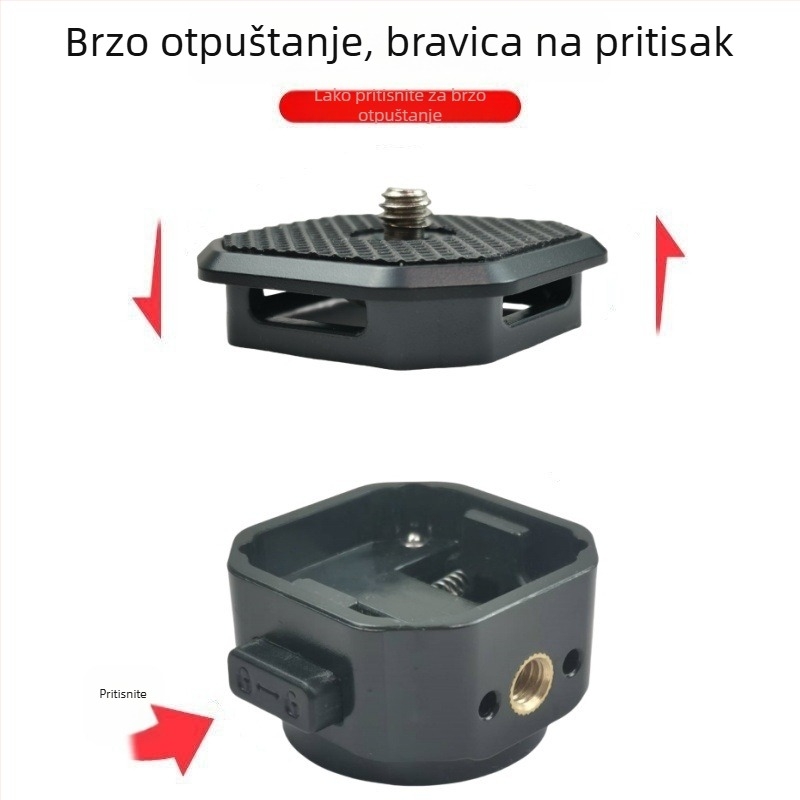 Univerzalna pločica brzog otpuštanja za bezzrcalni fotoaparat i adapter-klip za glavu stativa