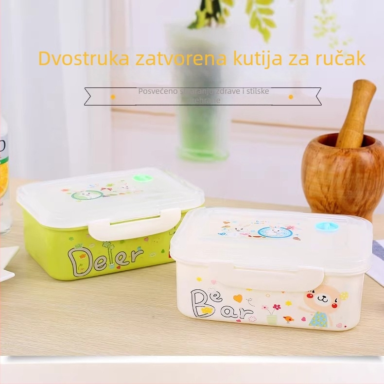 Zatvorena izolirana kutija za obrok za studente i uredske djelatnike, kompatibilna s mikrovalnom pećnicom, PP prehrambenog stupnja