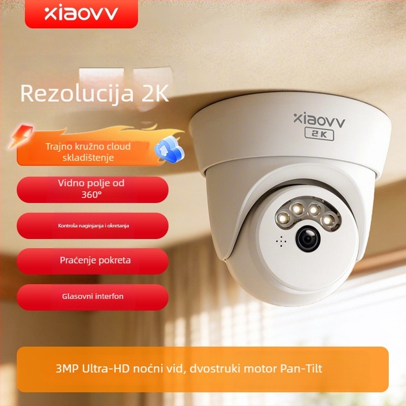 Xiaovv unutarnja bežična kamera s Wi-Fi, daljinski pregled putem pametnog telefona, HD nadzor za dom i trgovinu