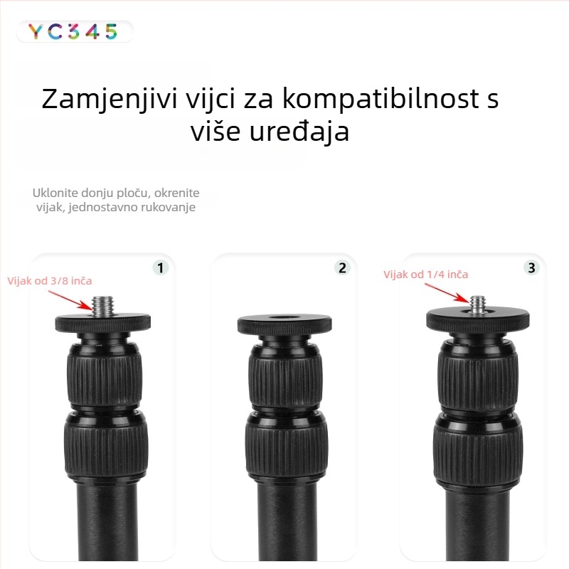 Produžetak središnje kolone za stativ i monopod s držačem za telefon i gimbal stabilizator