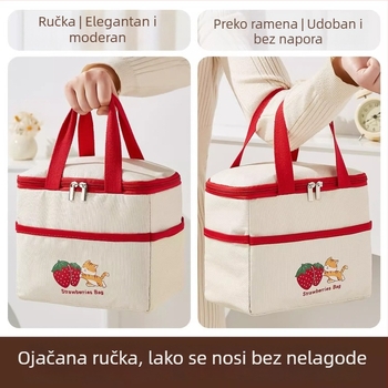 Izolirana torba za ručak za kancelarijske zaposlenike, s aluminijskom folijom, debela, jednostavan dizajn