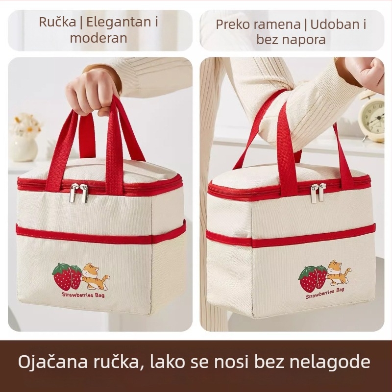 Izolirana torba za ručak za kancelarijske zaposlenike, s aluminijskom folijom, debela, jednostavan dizajn
