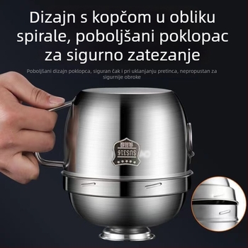 Termošalica od 316 nehrđajućeg čelika, dvostruka izolacija, za obrok i rezance