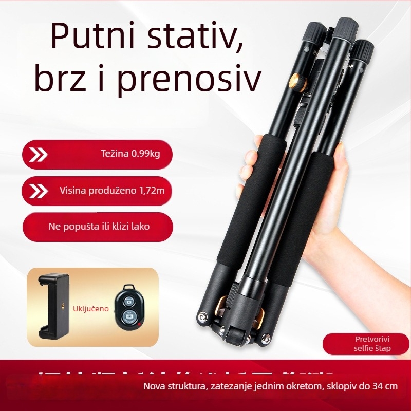 Lightweight Era Q553 Prijenosni tripod za DSLR i mirrorless kamere te telefone, putna fotografija