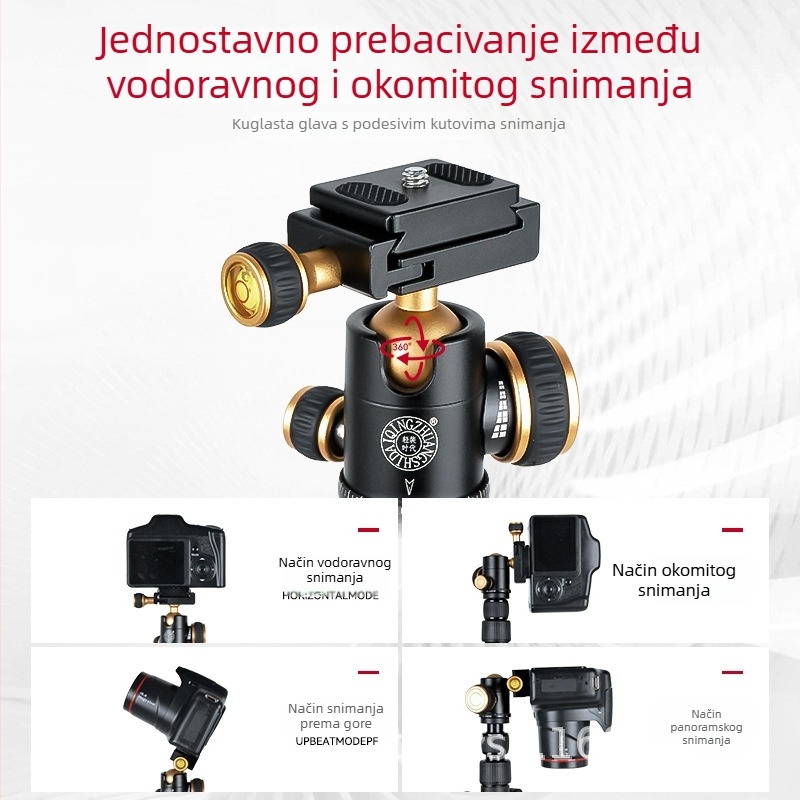Lightweight Era Q553 Prijenosni tripod za DSLR i mirrorless kamere te telefone, putna fotografija