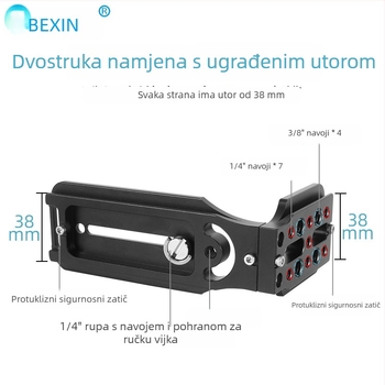 BEXIN L-tip vertikalna pločica s brzom otpuštanja za DSLR, kompatibilna sa Zhiyun SC i DJI stabilizatorima