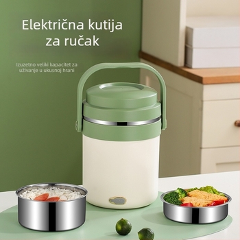 2,0 L USB grijani izolirani kutija za obrok s sustavom dopunjavanja vodom, pogodan za vanjsku upotrebu i korištenje u automobilu