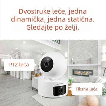Mercury 360° dvokamerna verzija MIPC552W unutarnja Wi-Fi sigurnosna kamera za daljinsko praćenje, 5MP