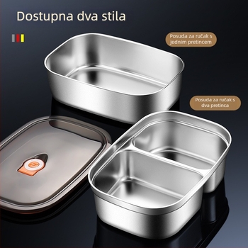 Kutija za obrok od nehrđajućeg čelika s pregradama, mikrovalna pogodna, izolirana
