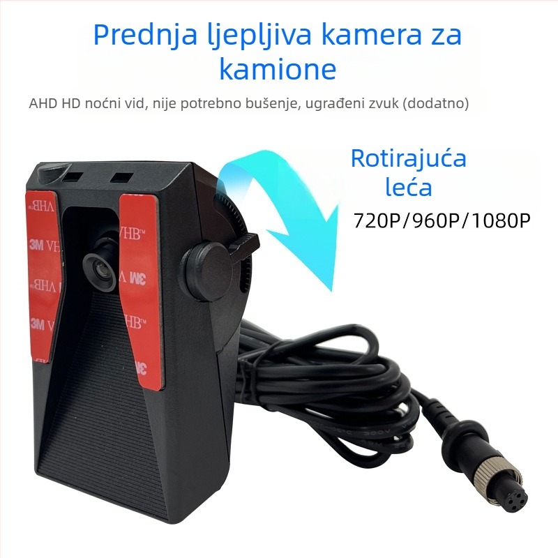 ADAS prednja kamera za vozilo s AHD, montaža bez bušenja ljepilom, StarLight noćni vid, protiv odstupanja i protiv sudara