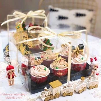 Prozirna kutija za pakiranje cupcakea, 2/4/6/12 komada, papirnate košarice, PET