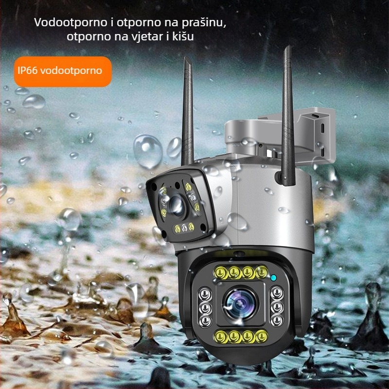 Vanjska bežična kamera s dvostrukim objektivom, daljinsko povezivanje s pametnim telefonom, HD noćni pregled