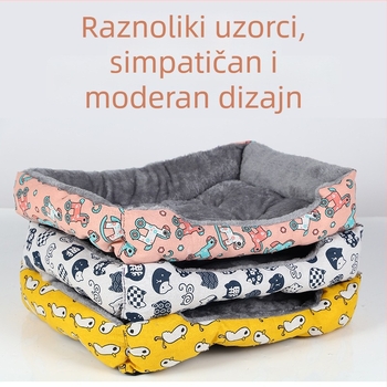 Zimsko udobno leglo za kućne ljubimce (psi i mačke), podloga od pamuk-lin materijala, prozračna i topla za sve sezone
