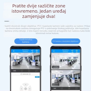 Bežična WiFi kamera za nadzor s dvostrukim objektivom, unutarnja i vanjska upotreba, 360° HD infracrveno