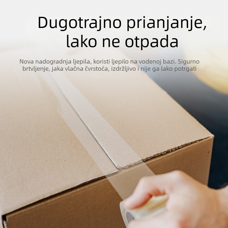 Prozirna kutijska traka za pakiranje, veliki valjak, snažan adheziv za zatvaranje kartona, za e-trgovinu i brzu dostavu