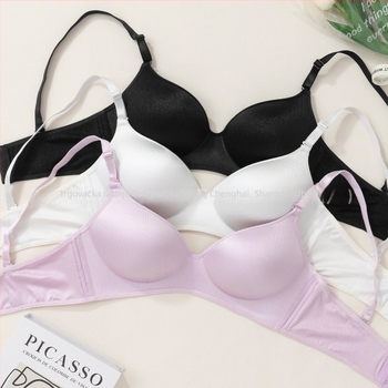 Plus-size sjajni jednobojni grudnjak s kosticom i skupljenim košaricama, 3/4 košarica