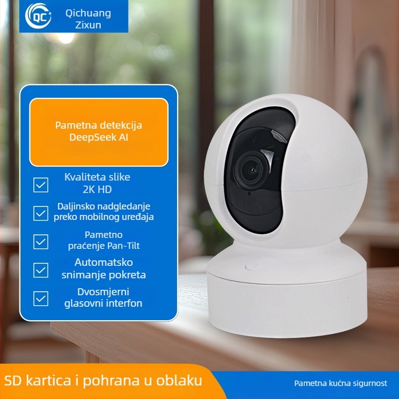 Unutarnja sigurnosna kamera s 360° rotacijom i HD noćnim vidom