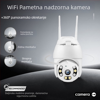A12 HD Dome kamera, 2,5 inča, 1080p unutarnji/vanjski sigurnosni nadzor, 360° dvostruko osvjetljenje