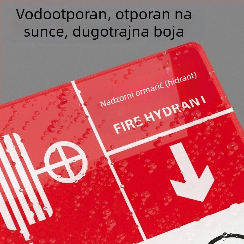 Akrilni unutarnji znakovi sigurnosti protiv požara i znaci hidranta