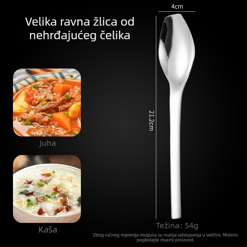 Set žlica od nehrđajućeg čelika, japanski stil, za kućnu upotrebu, minimalistički dizajn, žlica za med i mala jušna žlica