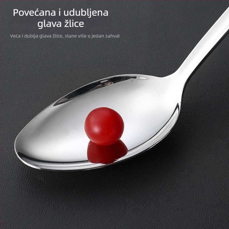 Žlica za serviranje od nehrđajućeg čelika 304, velika, duga drška, za kućnu i komercijalnu upotrebu, žlica za juhu, buffé žlica za hotele i restorane