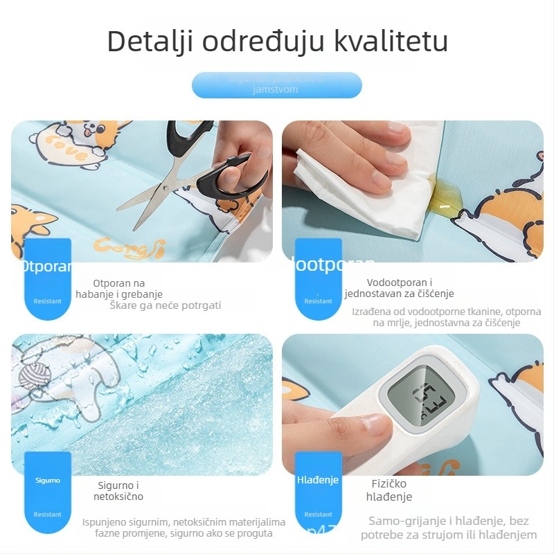 Ljetna rashladna podloga za mačke i pse, mekani gel za hlađenje, otporna na ogrebotine, velika rashladna podloga