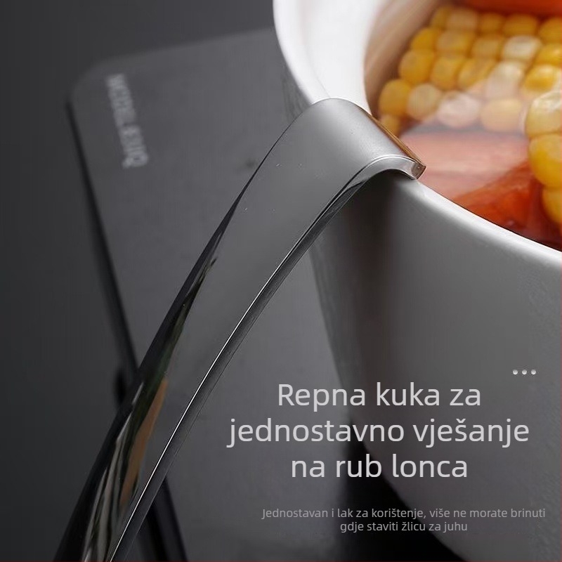 Velika žlica za juhu od 304 nerđajućeg čelika sa izljevom, poslužna žlica za kućnu upotrebu