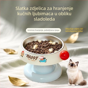 Miska za hranjenje mačaka i pasa od nehrđajućeg čelika, otporna na prevrtanje