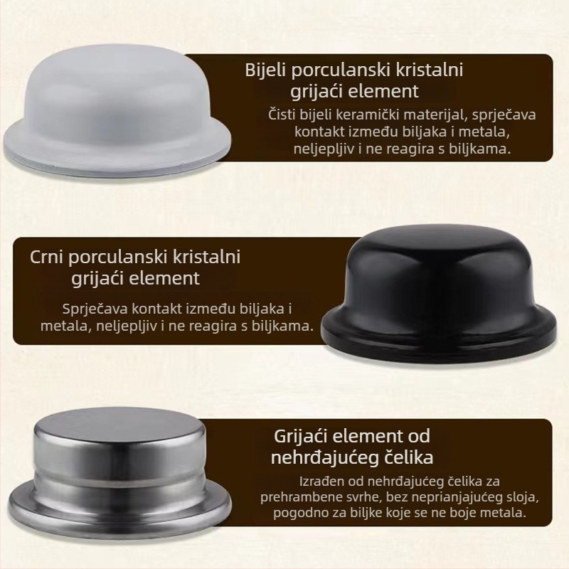 Domaći keramički lonac za dekociju s tipkama, izoliran, juha od kineskih biljaka, 3–4 L